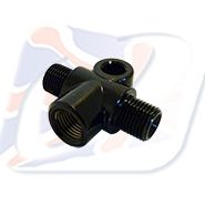 FEMALE T PIECE M10x1 CONVEX SEAT BLACK