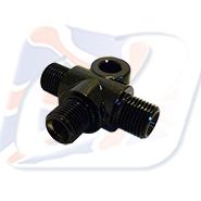 1/8th BSP 'T' PIECE WITH M6 HOLE - BLACK