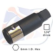 1/4" ADAPTOR -DRIVE TO HEX FEMALE SOCKET
