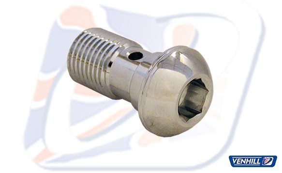 M8x1.00 DOMED SINGLE BANJO BOLT, CHROME | Venhill USA