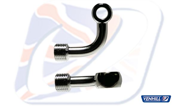 M6 BANJO, 90° LONG SIDE BEND, CHROME | Venhill USA