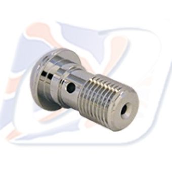 M8x1.00 DOMED SINGLE BANJO BOLT, CHROME