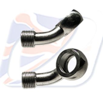 M10 BANJO 45° UP + 25° RIGHT, STAINLESS