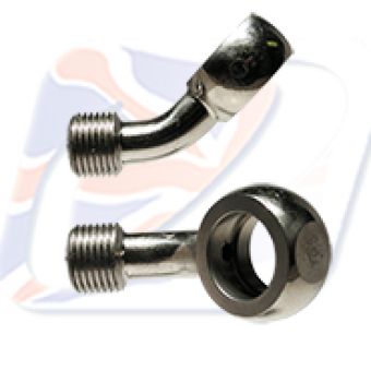 M10 45° BANJO, STAINLESS