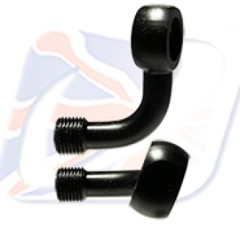 M10 BANJO 90° + 20° LEFT BEND, BLACK