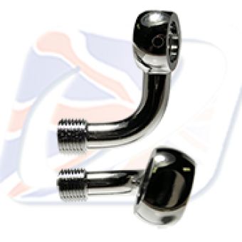 M10 BANJO 90° + 20° LEFT BEND, CHROME