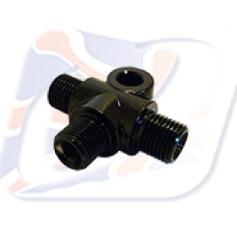 1/8th BSP 'T' PIECE WITH M6 HOLE - BLACK