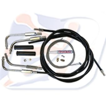 HD THROTTLE CABLE KIT, BLACK. PUSH FIT