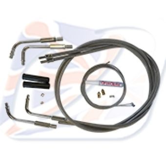 HD THROTTLE CABLE KIT, BRAIDED. PUSH FIT
