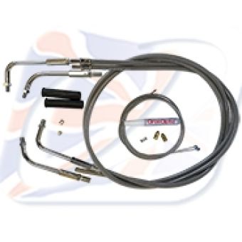 HD THROTTLE CABLE KIT, BRAIDED. THREADED